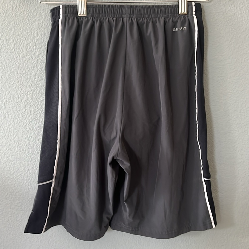 Nike Dri-Fit kids size S athletic shorts, gray with black mesh, full bri… - Picture 2 of 6